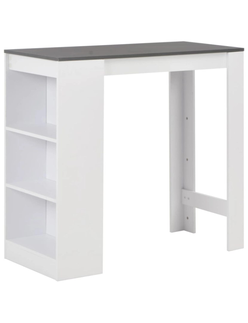 imagem de vidaXL Mesa de bar com prateleira branco 110x50x103 cm2