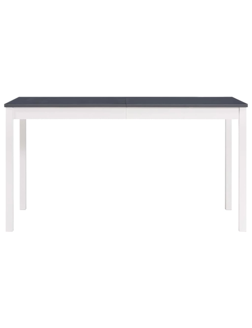 imagem de vidaXL Mesa de jantar 140x70x73 cm madeira de pinho branco e cinzento3