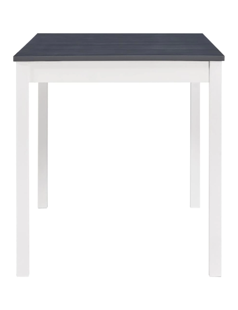 imagem de vidaXL Mesa de jantar 140x70x73 cm madeira de pinho branco e cinzento4