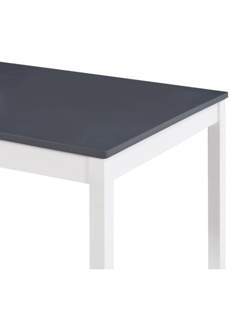 imagem de vidaXL Mesa de jantar 140x70x73 cm madeira de pinho branco e cinzento5