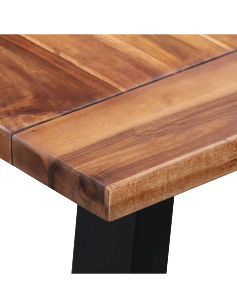 imagem de vidaXL Mesa de jantar 180x90x75 cm madeira de acácia maciça e vidro5