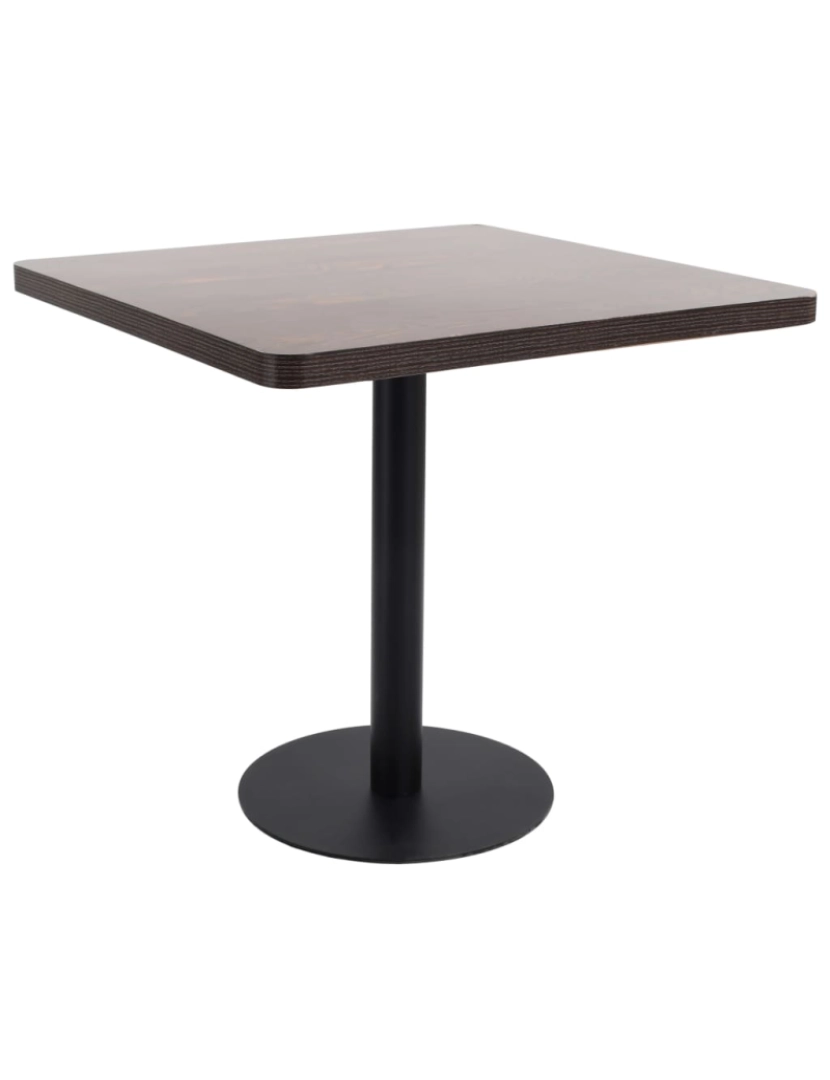 imagem de vidaXL Mesa bistrô 80x80 cm MDF castanho-escuro2