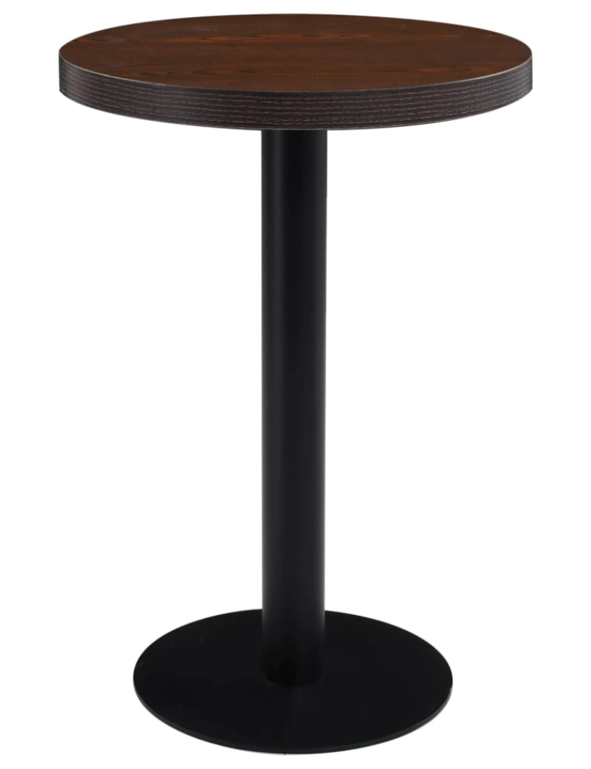 imagem de vidaXL Mesa bistrô 60 cm MDF castanho-escuro1