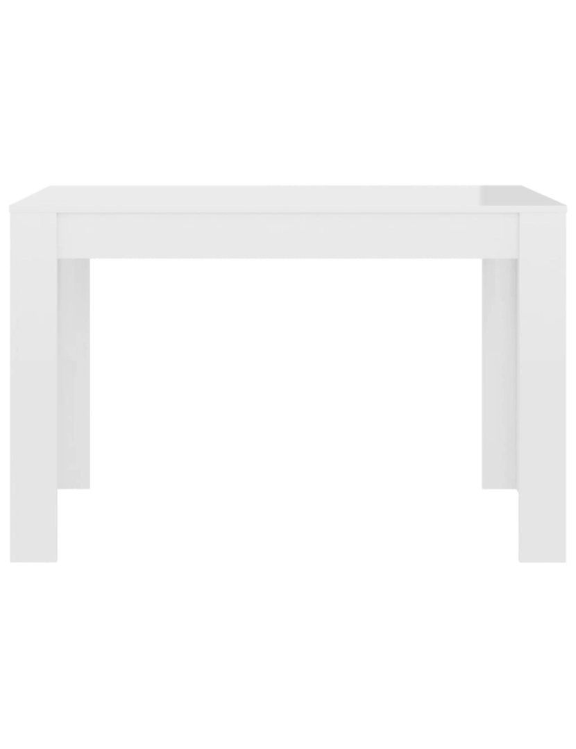 imagem de vidaXL Mesa de jantar 120x60x76 cm contraplacado branco brilhante5