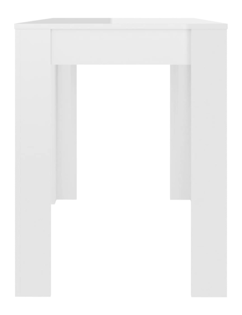 imagem de vidaXL Mesa de jantar 120x60x76 cm contraplacado branco brilhante6