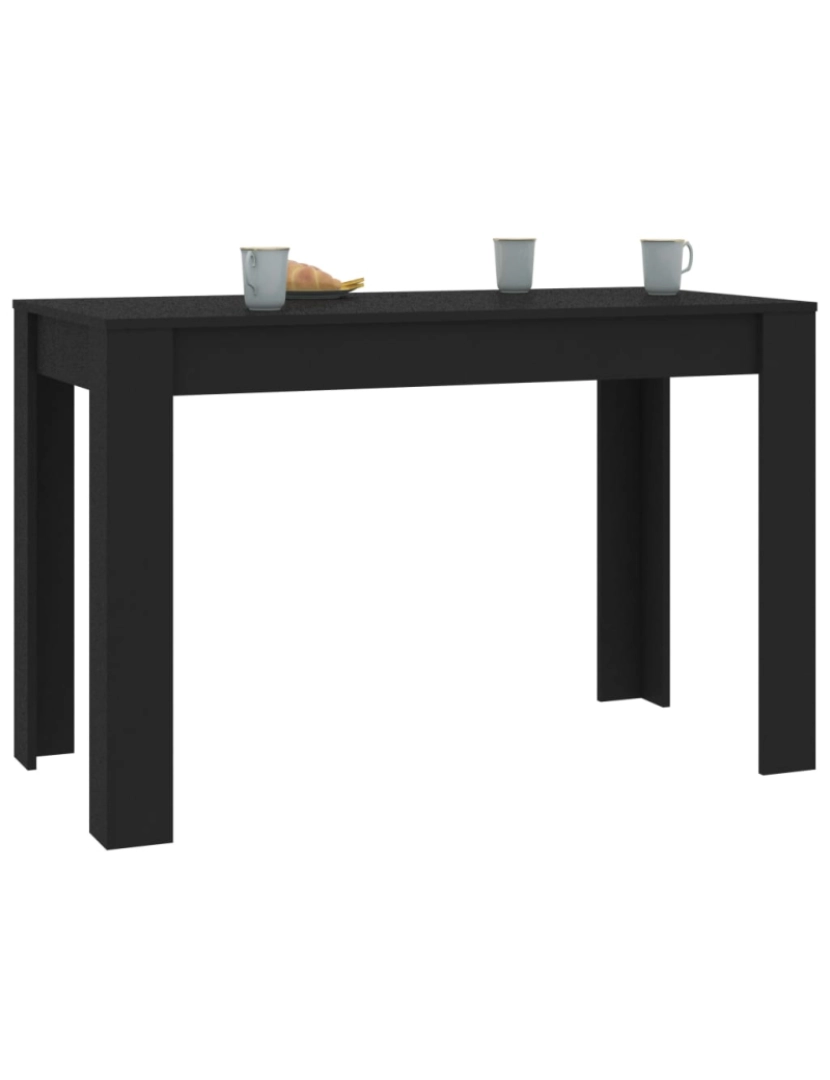 imagem de vidaXL Mesa de jantar 120x60x76 cm contraplacado preto4