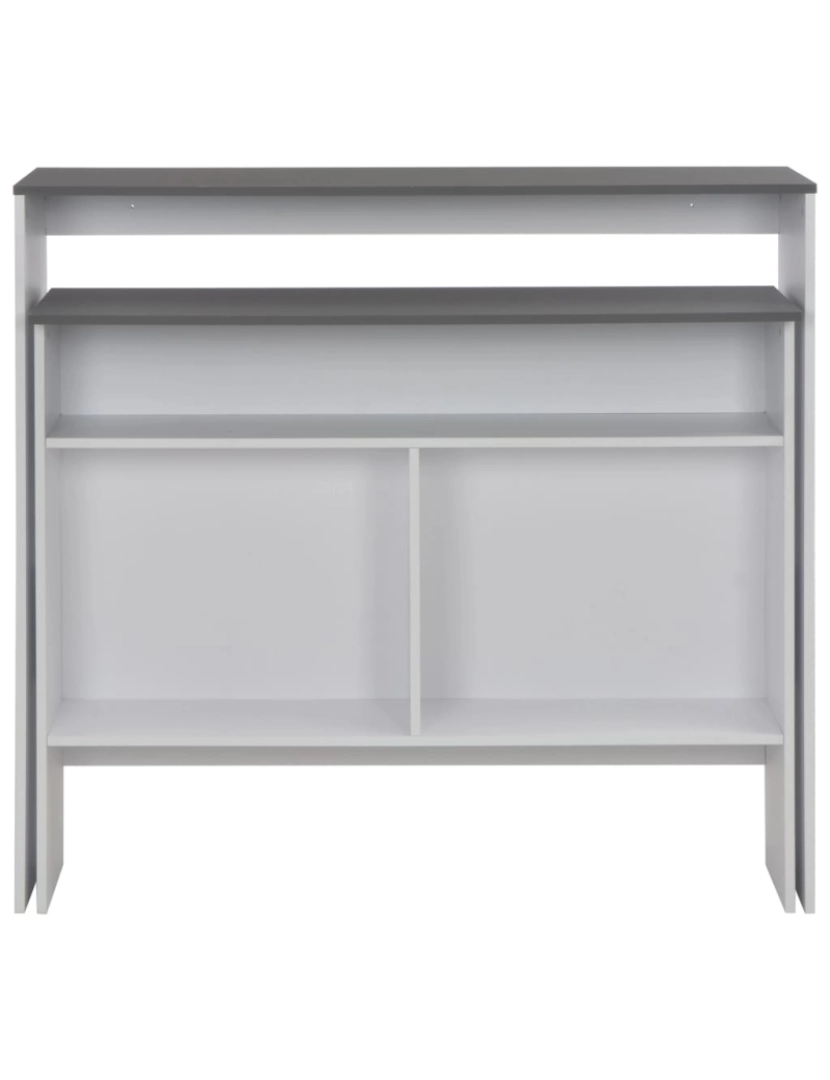 imagem de vidaXL Mesa de bar com 2 tampos 130x40x120 cm branco e cinzento5