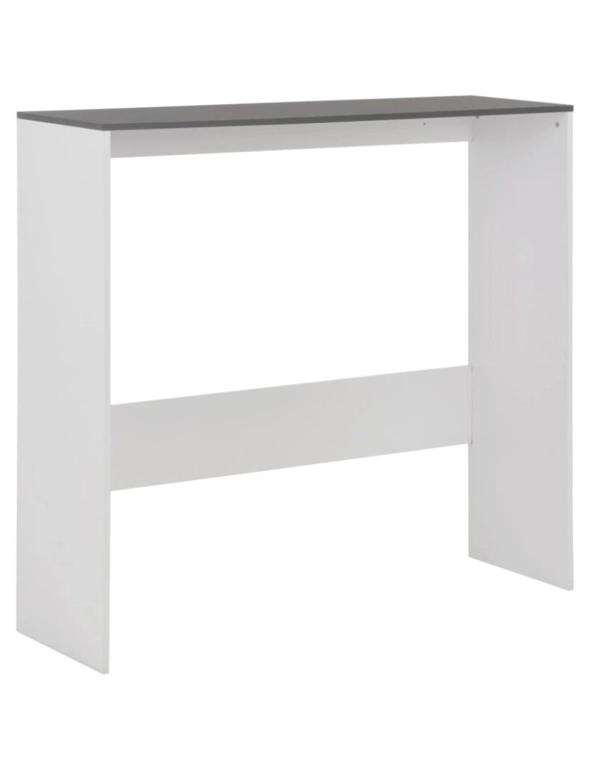 imagem de vidaXL Mesa de bar com 2 tampos 130x40x120 cm branco e cinzento8