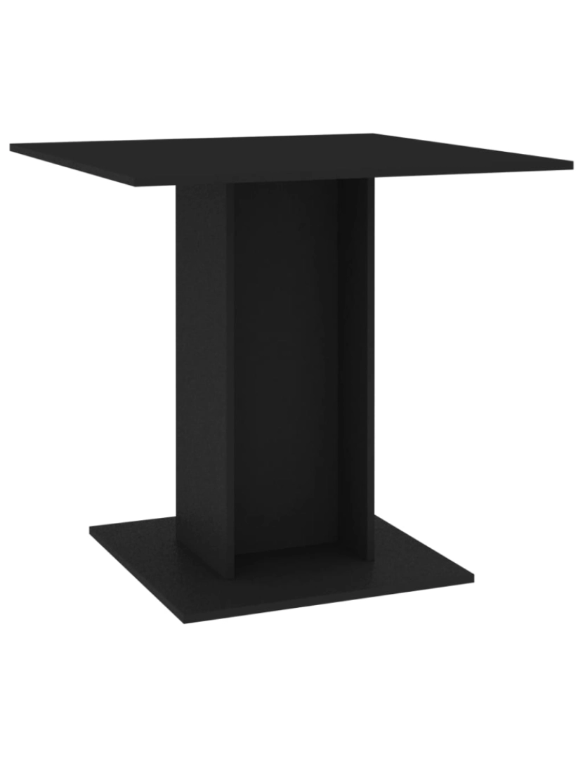 imagem de vidaXL Mesa de jantar 80x80x75 cm contraplacado preto1