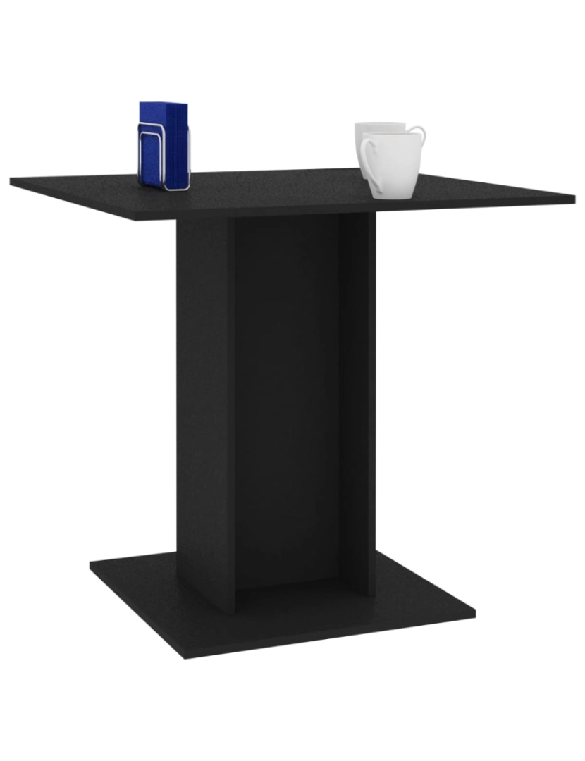 imagem de vidaXL Mesa de jantar 80x80x75 cm contraplacado preto6