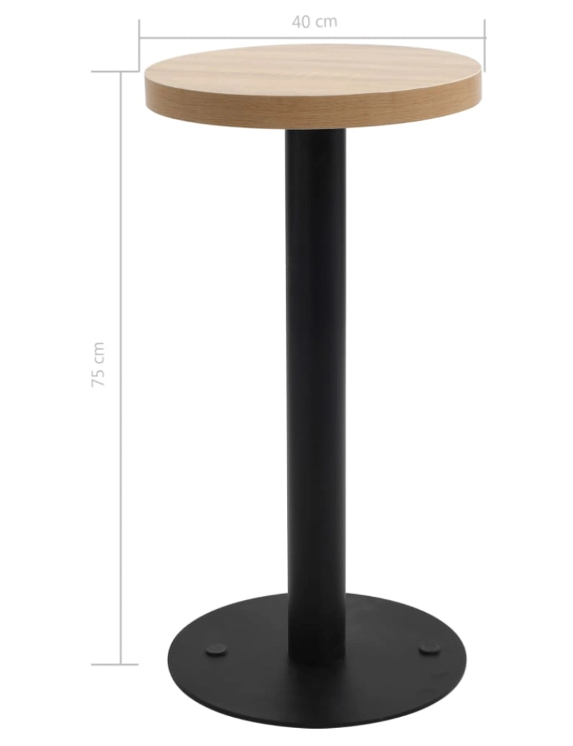 imagem de vidaXL Mesa bistrô 40 cm MDF castanho-claro6