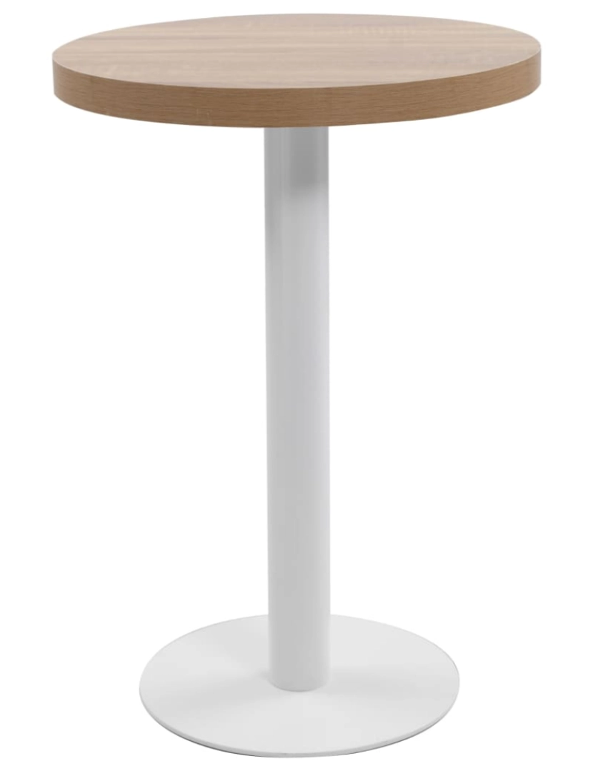 imagem de vidaXL Mesa bistrô 60 cm MDF castanho-claro1