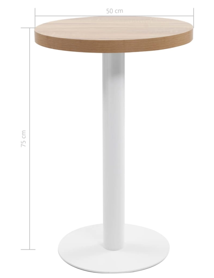 imagem de vidaXL Mesa bistrô 50 cm MDF castanho-claro6