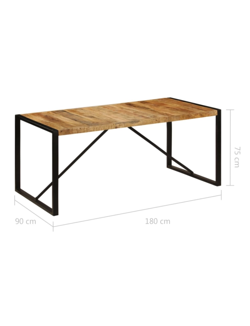 imagem de vidaXL Mesa de jantar madeira de mangueira maciça áspera 180 cm8