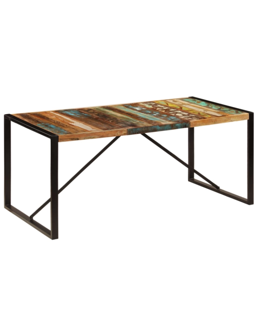 imagem de vidaXL Mesa de jantar 180x90x75 cm madeira recuperada maciça1