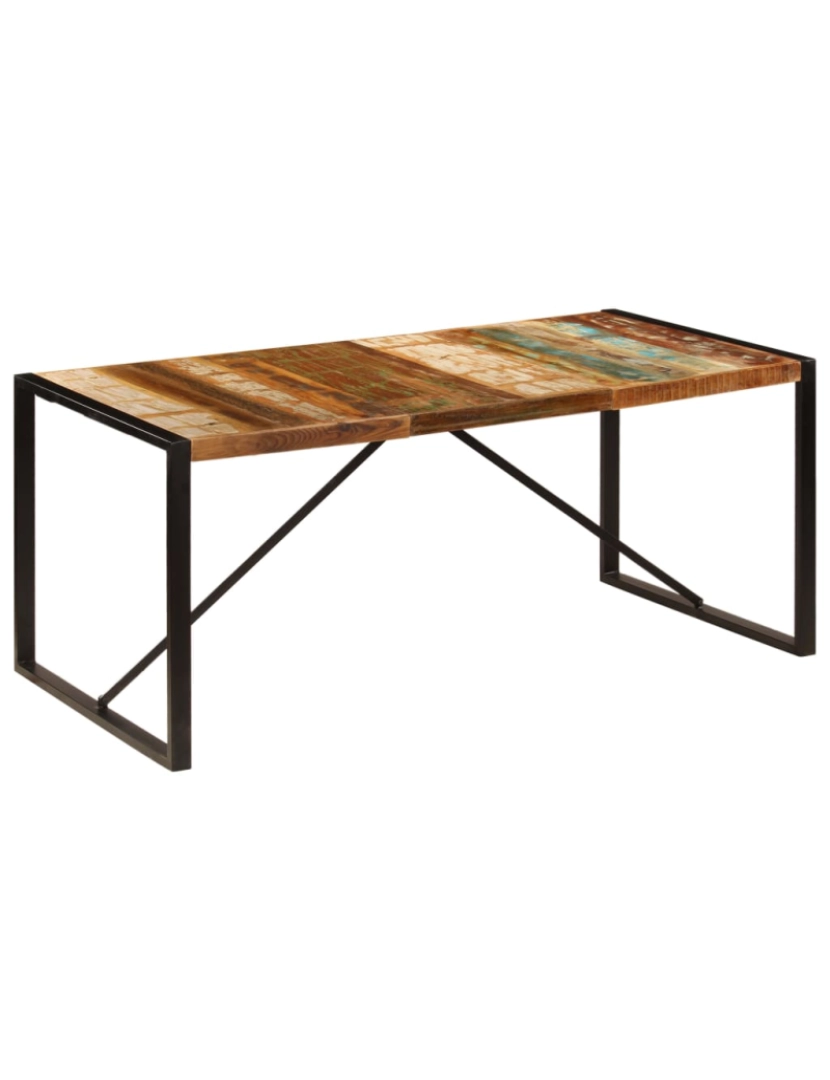 imagem de vidaXL Mesa de jantar 180x90x75 cm madeira recuperada maciça10