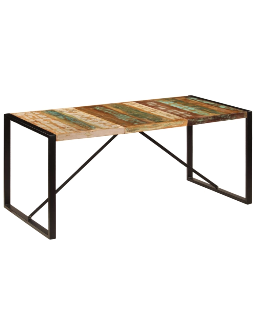 imagem de vidaXL Mesa de jantar 180x90x75 cm madeira recuperada maciça11