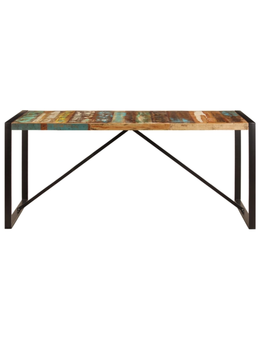 imagem de vidaXL Mesa de jantar 180x90x75 cm madeira recuperada maciça3