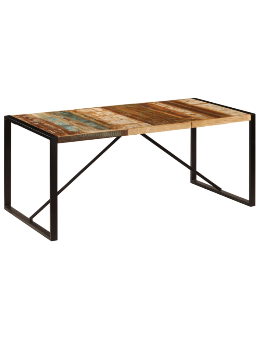 imagem de vidaXL Mesa de jantar 180x90x75 cm madeira recuperada maciça9