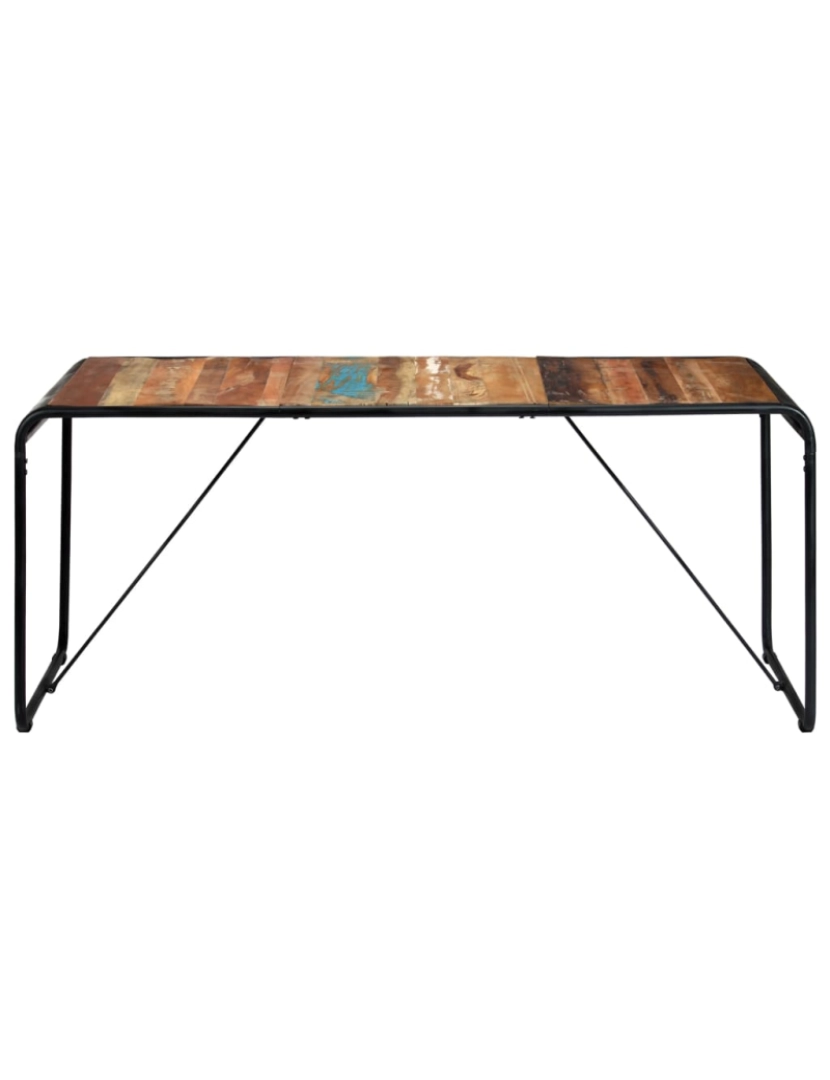 imagem de vidaXL Mesa de jantar 180x90x76 cm madeira recuperada maciça3