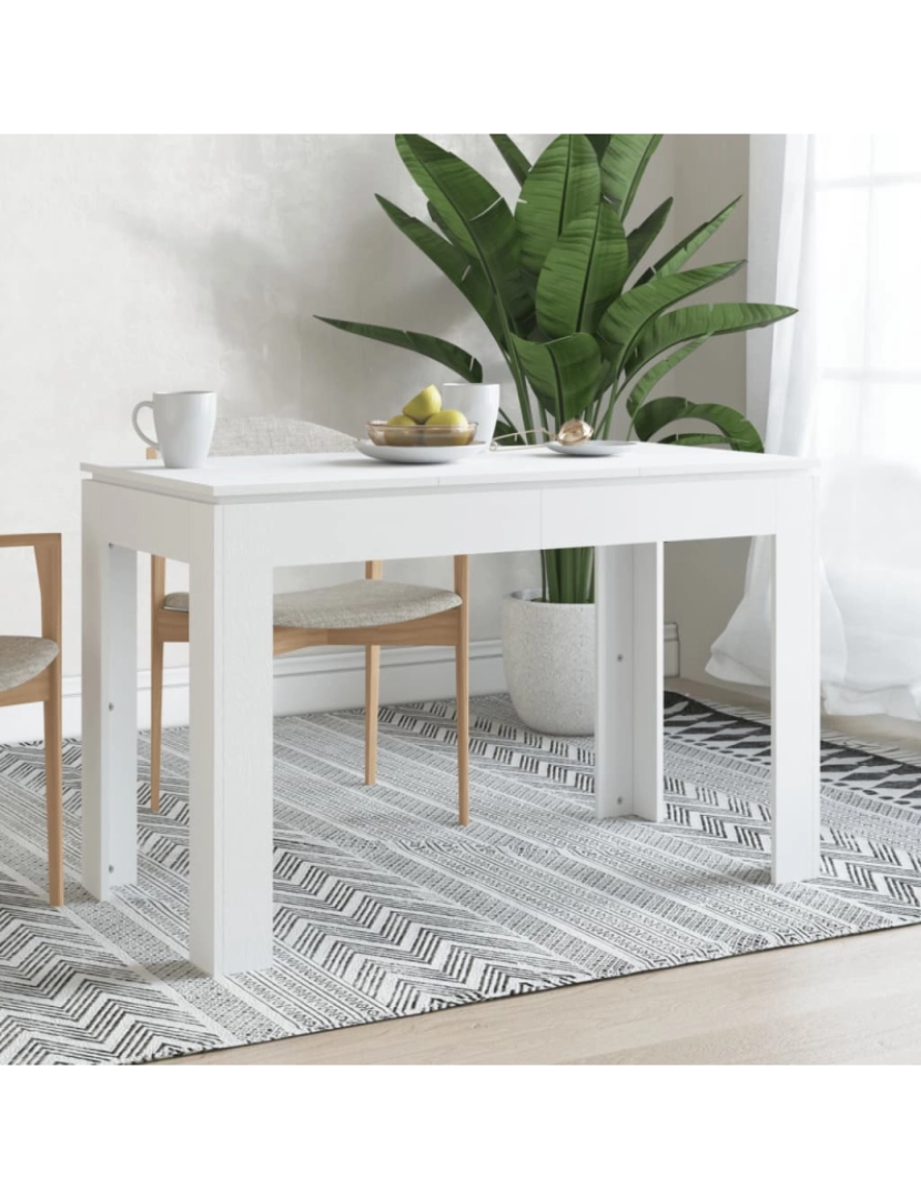 imagem de vidaXL Mesa de jantar 120x60x76 cm contraplacado branco2