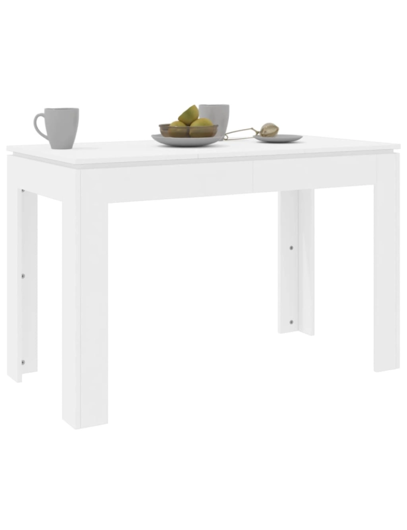 imagem de vidaXL Mesa de jantar 120x60x76 cm contraplacado branco4