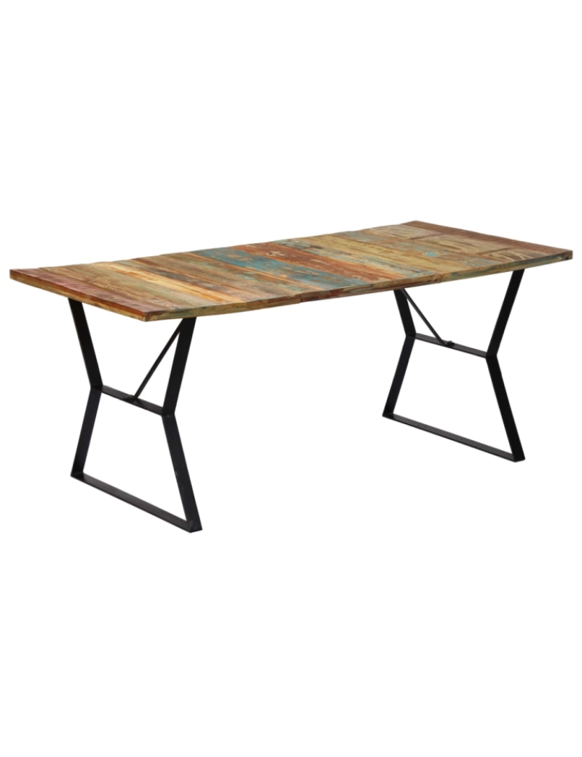 imagem de vidaXL Mesa de jantar 180x90x76 cm madeira recuperada maciça1