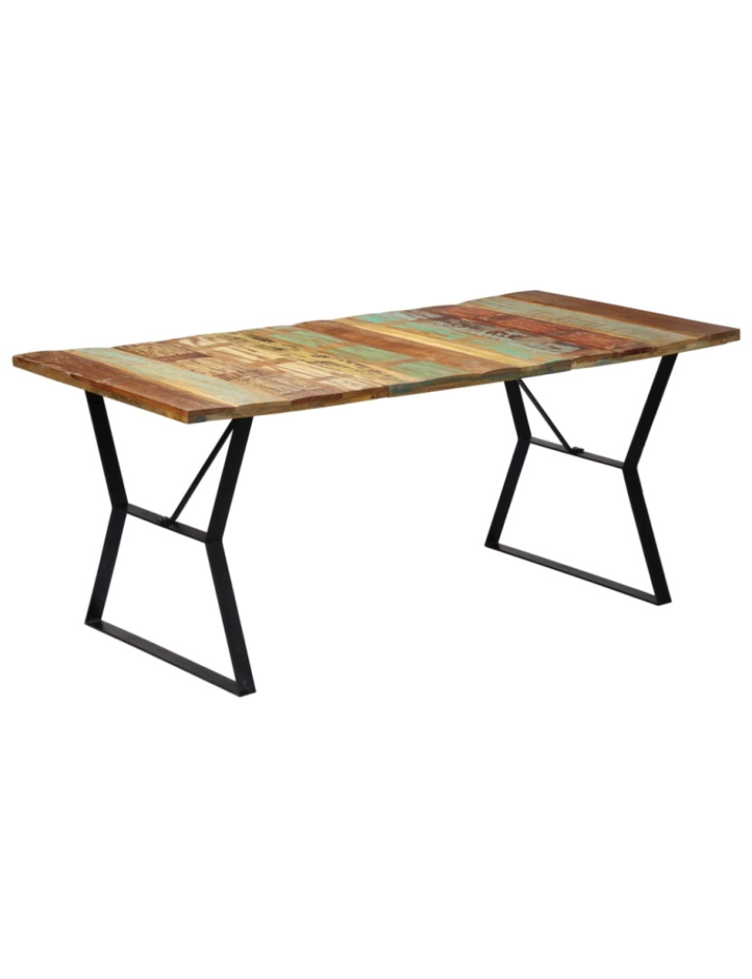 imagem de vidaXL Mesa de jantar 180x90x76 cm madeira recuperada maciça10