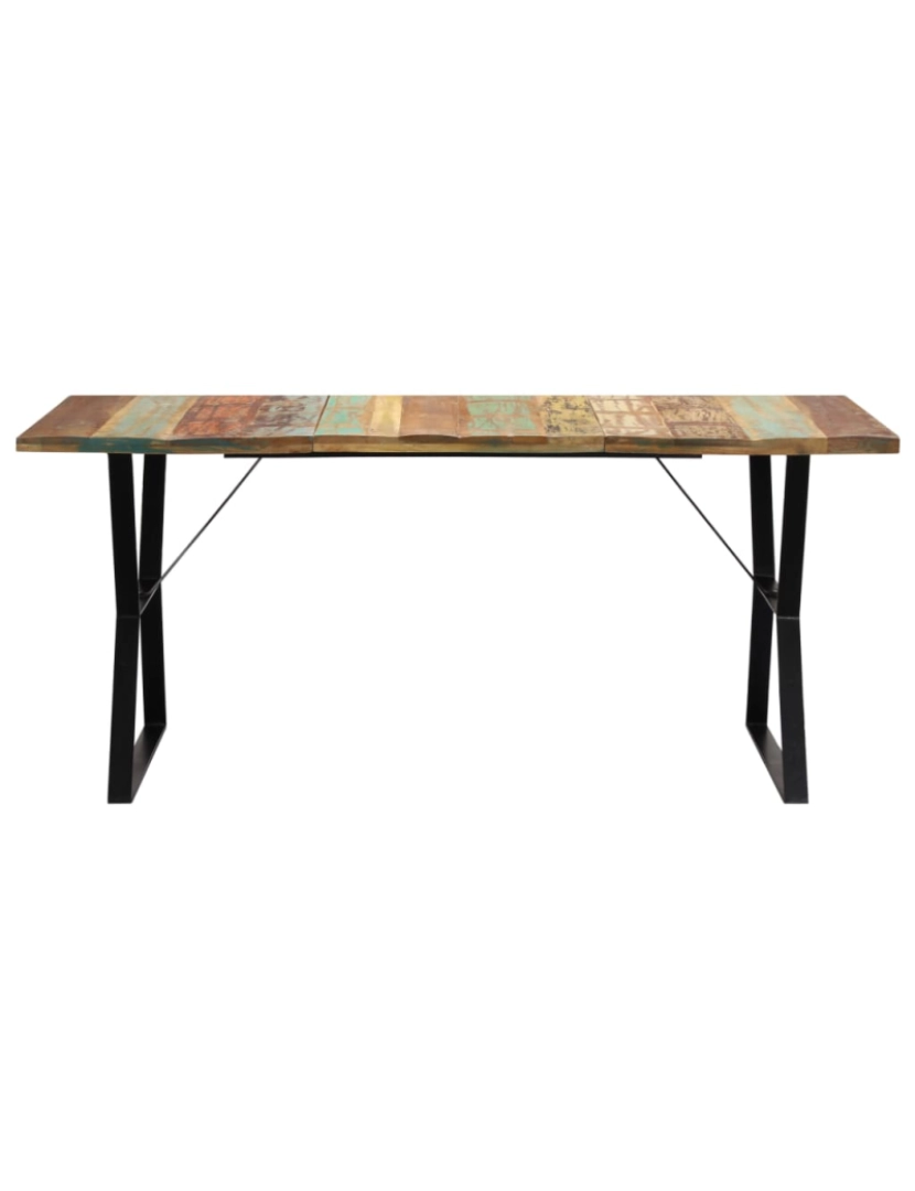 imagem de vidaXL Mesa de jantar 180x90x76 cm madeira recuperada maciça3