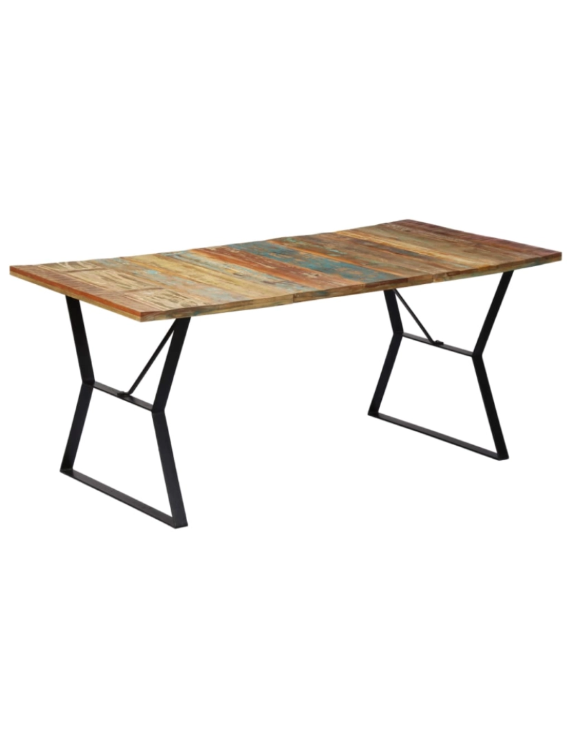 imagem de vidaXL Mesa de jantar 180x90x76 cm madeira recuperada maciça8