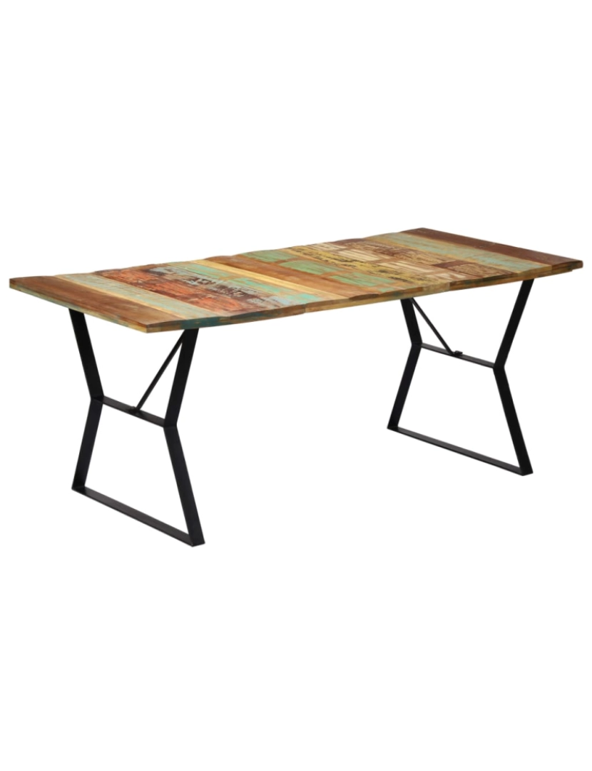 imagem de vidaXL Mesa de jantar 180x90x76 cm madeira recuperada maciça9