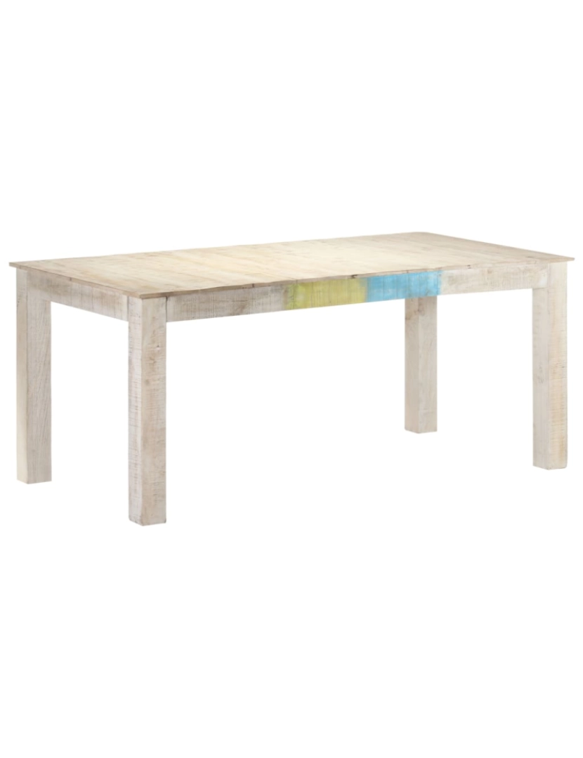 imagem de vidaXL Mesa de jantar 180x90x76 cm madeira de mangueira maciça branco1