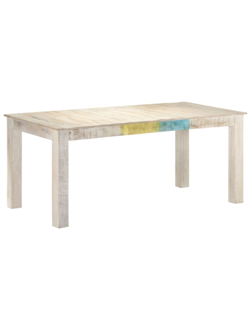 imagem de vidaXL Mesa de jantar 180x90x76 cm madeira de mangueira maciça branco10