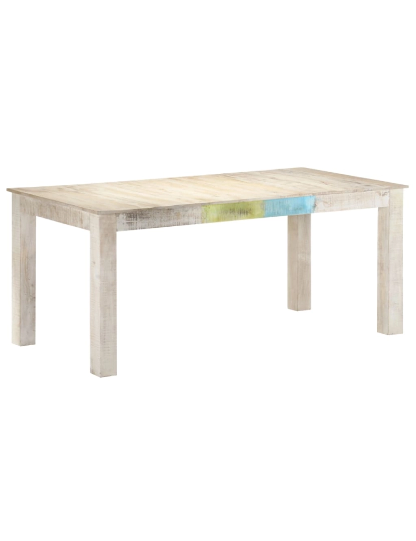 imagem de vidaXL Mesa de jantar 180x90x76 cm madeira de mangueira maciça branco11