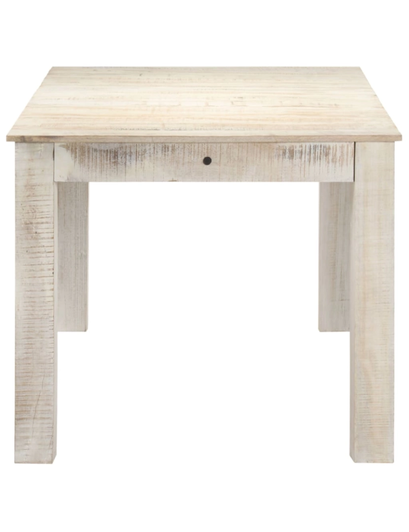 imagem de vidaXL Mesa de jantar 180x90x76 cm madeira de mangueira maciça branco4