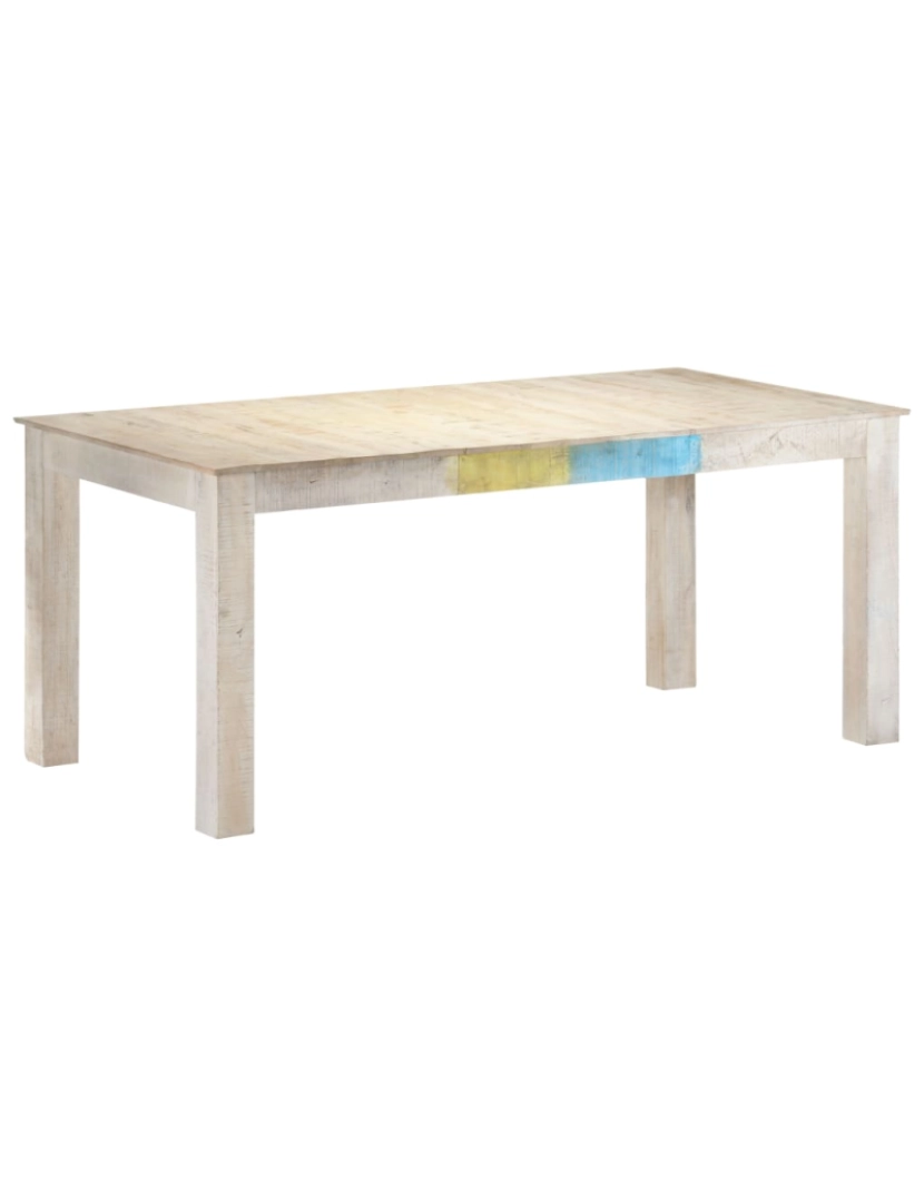 imagem de vidaXL Mesa de jantar 180x90x76 cm madeira de mangueira maciça branco8