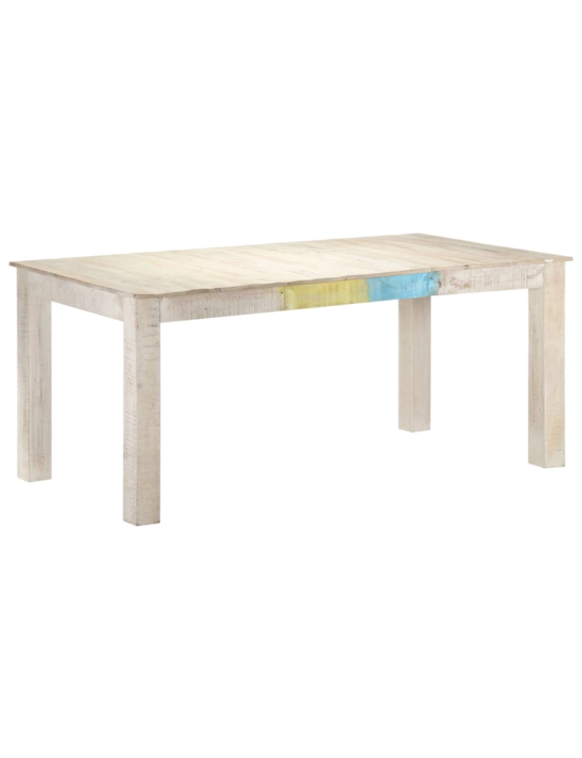 imagem de vidaXL Mesa de jantar 180x90x76 cm madeira de mangueira maciça branco9