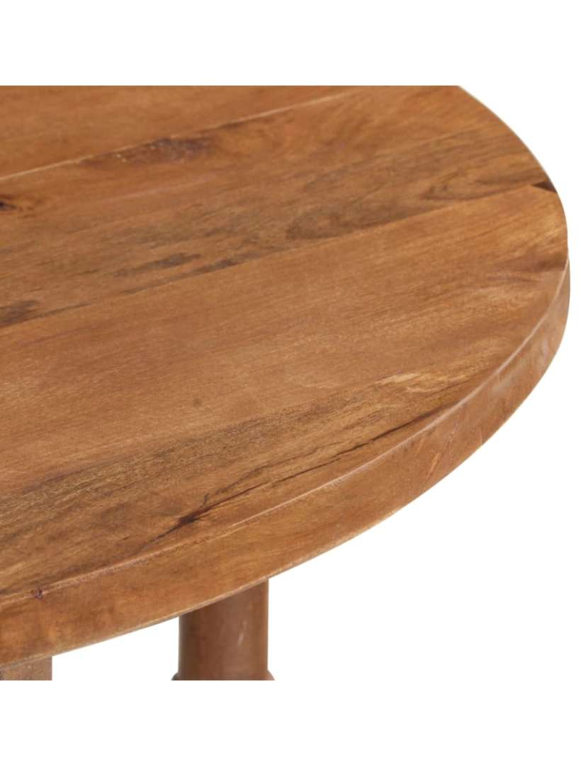 imagem de vidaXL Mesa de jantar redonda 110x76 cm madeira de mangueira maciça7