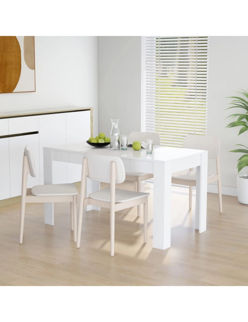 imagem de vidaXL Mesa de jantar 140x74,5x76 cm derivados madeira branco2