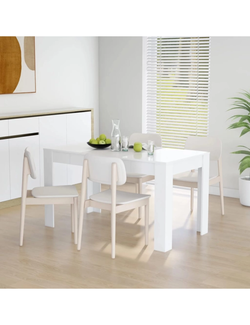 imagem de vidaXL Mesa de jantar 140x74,5x76 cm derivados madeira branco3