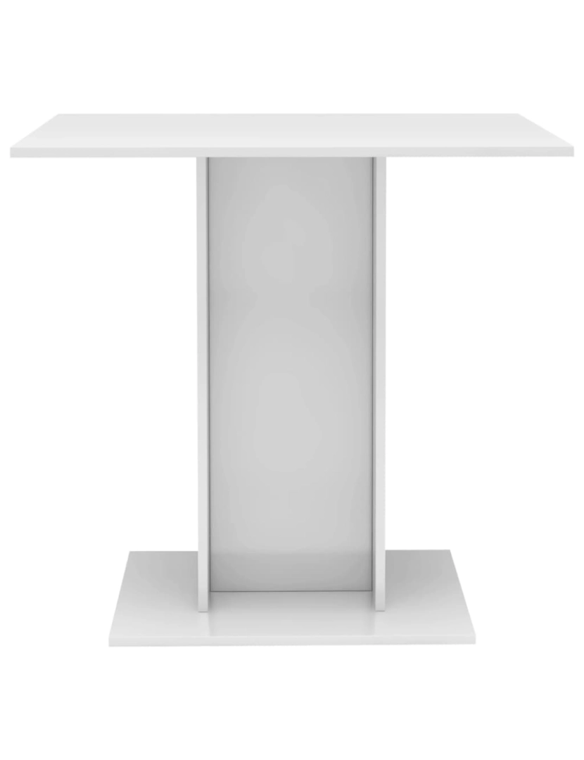 imagem de vidaXL Mesa de jantar 80x80x75 cm contraplacado branco brilhante4