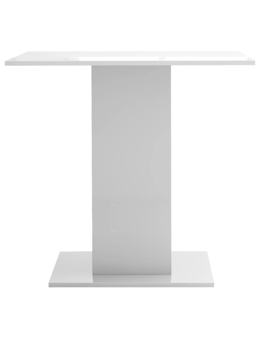 imagem de vidaXL Mesa de jantar 80x80x75 cm contraplacado branco brilhante5