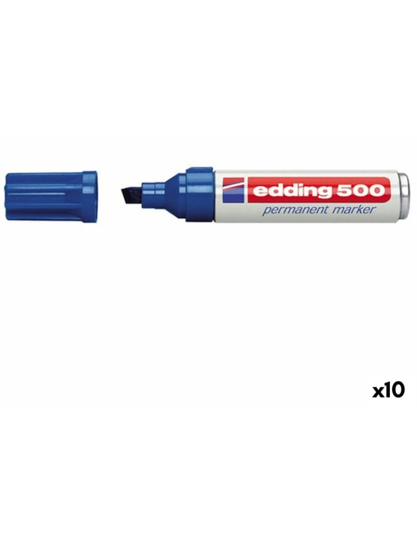 imagem de Rotulador permanente Edding 500 Azul (10 Unidades)2