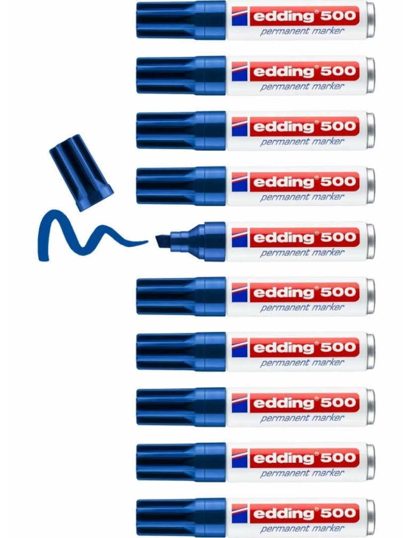 imagem de Rotulador permanente Edding 500 Azul (10 Unidades)4