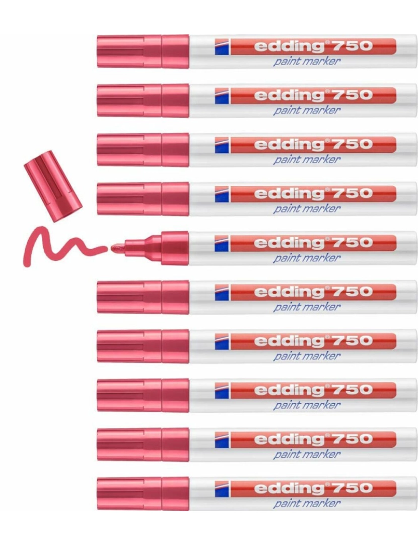 imagem de Rotulador permanente Edding 750 Vermelho (10 Unidades)3