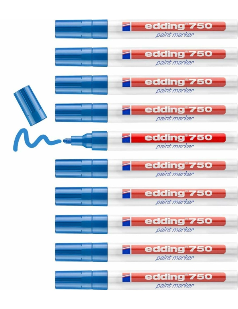 imagem de Rotulador permanente Edding 750 Azul (10 Unidades)3