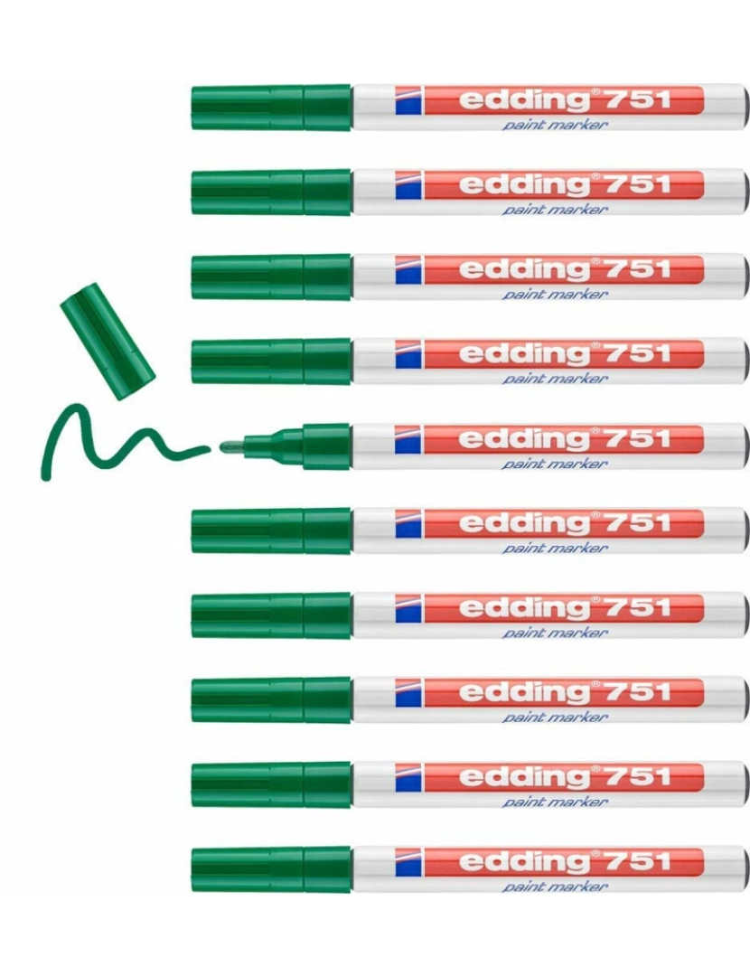 imagem de Rotulador permanente Edding 751 Verde (10 Unidades)3