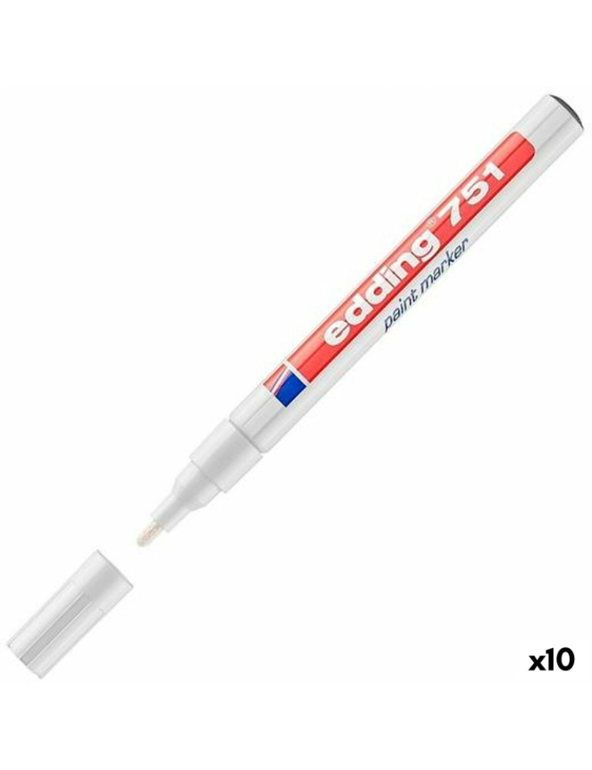 Edding - Rotulador permanente Edding E751 Branco (10 Unidades)