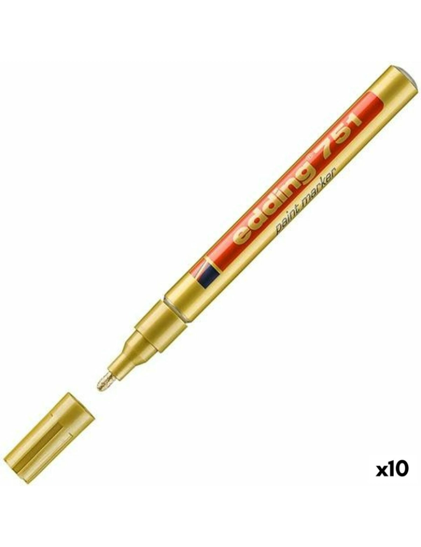 Edding - Rotulador permanente Edding 751 Dourado (10 Unidades)