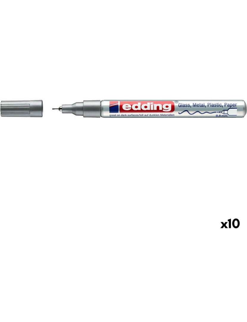 imagem de Rotulador permanente Edding 780 Prateado (10 Unidades)2